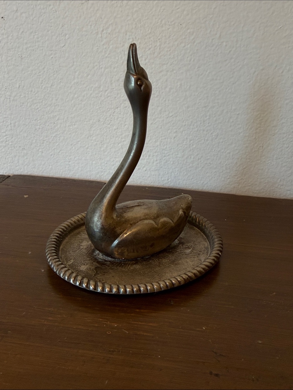 Brass Swan Ring Dish Jewelry Holder - Vintage-Inspired